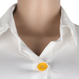 Color Block Long Shirt Dress HNIF-Z011