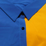 Plus Size Half Sleeve Contrast Color Midi Dress  HNIF-DHN053