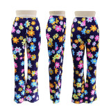 Crushed Flower Casual Flare Pant HNIF-3015