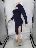 Plus Size Fashion Slit Dress CQF-33222
