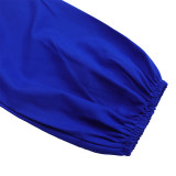 Long Sleeve V Neck Pleated Midi Dress(With Belt) GMLF-D3230