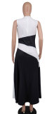 Contrast Color Sleeveless Maxi Dress XHXF-396