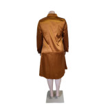 Plus Size Solid Color Irregular Shirt Dress QYXZ-9977
