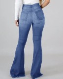 Fashion Holes High Waist Flare Jeans GXJF-Amy32-8008xtt1688