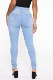 Solid Color Slim Jeans GXJF-6338-1