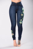 Embroidered Low Rise Pencil Jeans GXJF-Amy35-311ss14