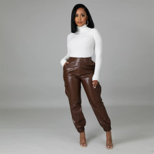 Fashion Loose PU Leather Pant GRNH-RNH28231
