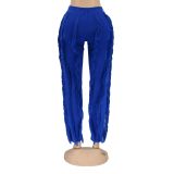 Solid Color Tassel Slim Pant AIL-225