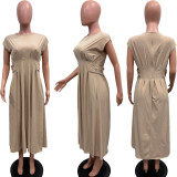 Solid Sleeveless Loose Maxi Dress BGN-302