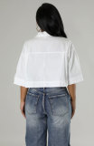 Solid Color 3/4 Sleeve Short Shirt XHXF-962