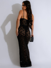 Sexy See Through Lace Sling Party Dress AIL-266