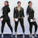 Casual Sport Solid Color Long Sleeve Pants Suit YMT-6117