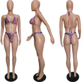 Sexy Printed Swimsuit Mesh 3 Piece Set(With Panties) BGN-163