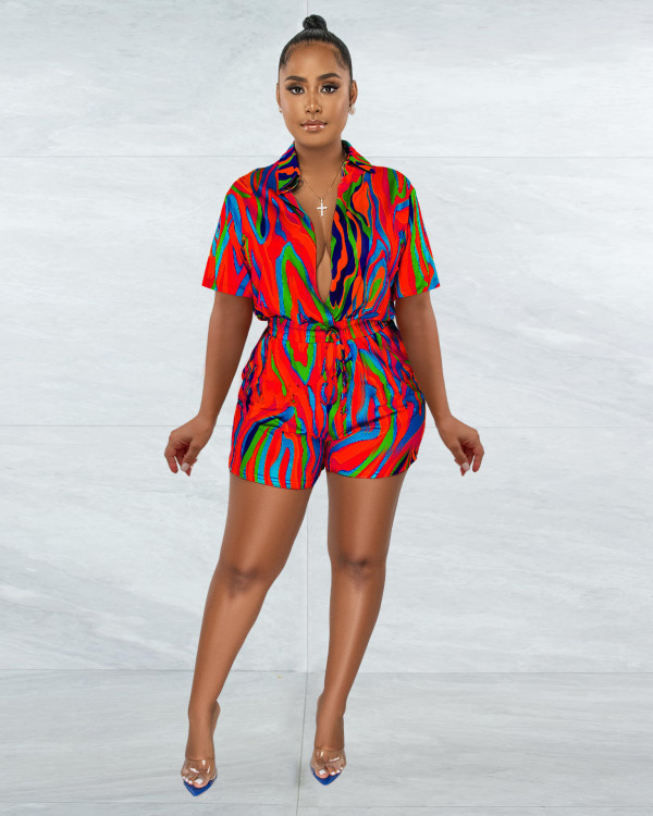 Dear-Fashion | Summer Short Sleeve Print Romper ME-S8319 with Wholesale ...