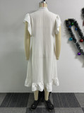 Solid Color Sleeveless Loose Midi Dress NY-10739