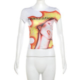 Fashion Print Sleeveless T Shirt XEF-41507