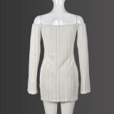 One Shoulder Flare Sleeve Mini Dress GNZD-41108
