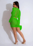 Knits Sequin Hollwo Out Two Piece Skirt Set TR-1294