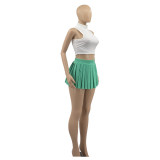 Solid Color Sexy Mini Pleated Skirt ANDF-1347
