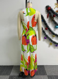 Print Sleeveless Off Shoulder Maxi Dress NY-10733