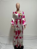 Floral Print Layered Patchwork Maxi Dress QYXZ-9168