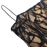 Sleeveless Backless Lace Sling Maxi Dress MUE-8052