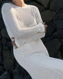 Beach Vacation Knit Cutout Long Dress GFQS-1221