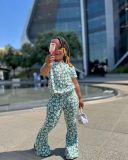 Kids Girl's Floral T-Shirt Flared Pants 2 Piece Set GYAY-M8037 