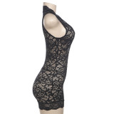 Lace See Through Sexy Sleeveless Romper XEF-43924