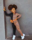 Kids Girls Long Sleeve Printed Color Block Jumpsuit GYAY-M8023 