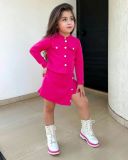 Kids Girl's Long Sleeve Coat And Irregular Skirt 2 Piece Set GYAY-M8071 