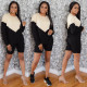 Color Block Long Sleeve Two Piece Shorts Set SMD-24016