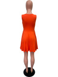 Solid Color Sleeveless Loose Mini Dress BGN-341