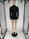 Solid Color Shirt+Vest+Pleated Skirt 3 Piece Set QXLB-10091