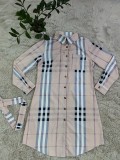 Print Long Sleeve Shirt Dress(With Belt) GYSF-1019