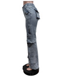 Fashion Denim Multi Pocket Jeans MEM-88573