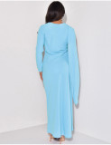 Solid Color Long Sleeve Maxi Dress LS-0405