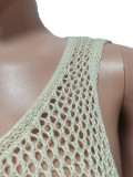 Knit Hand Crochet Beach Tassel Mesh Dress CM-8721