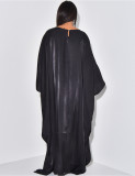 Satin Casual Bat Sleeve Big Swing Maxi Dress ANDF-2421