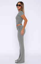 Short Sleeve Pullover And Drawstring Pants Set YD-8809