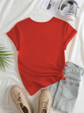 Plus Size Floral Print Short Sleeve T-Shirt MUKF-83952