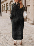 Solid Long Hollow Out Sweater Cardigan Coat FSXF-570