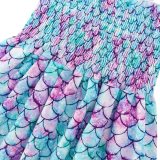 Kids Girls Fish Scale Print Tie Up Sling Midi Dress GYMF-092
