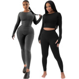 Fashion Long Sleeve Sport Yoga 2 Piece Pants Set GDIM-8028