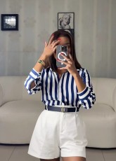 Casual Stripe Long Sleeve Shirt QODY-6027