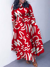 Casual Print Tie Up Big Swing Maxi Dress GCZF-Q100-C1