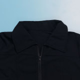 Short Sleeve Zipper Slim Jumpsuit NY-3172