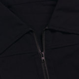 Short Sleeve Zipper Slim Jumpsuit NY-3172
