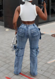 Casual Spliced Multi-Pocket Jeans OD-8686