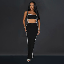 Sexy Wrap Chest And Sling Jumpsuit 2 Piece Set BY-6950